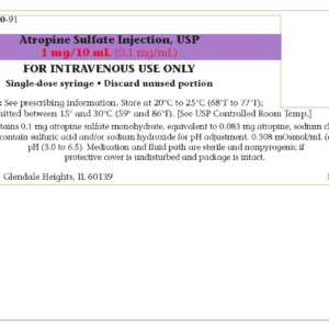 Atropine Sulfate 1 mg/10 ml PFS 10/pack