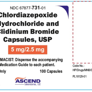 Chlordiazepoxide/Clidinium 5 mg/2.5 mg Capsules - 100/btl