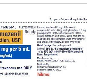Flumazenil 0.1 mg/ml 5 ml vial - 10/pack