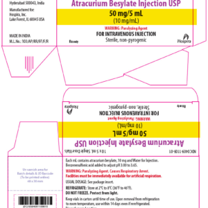 Atracurium Besylate 50 mg/5 mL (10 mg/mL) - 10 single-use vials (Refrigerate)