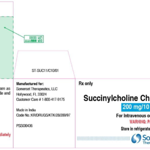 Succinylcholine 200 mg/10 ml MDV - 10/pack (Refrigerate)