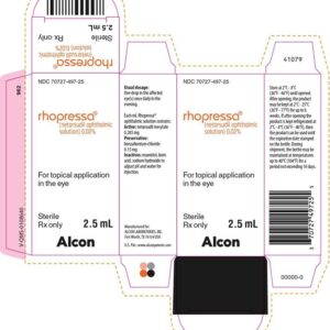 Rhopressa 0.02% (netarsudil ophthalmic solution) - 2.5 mL  ( refrigerate )