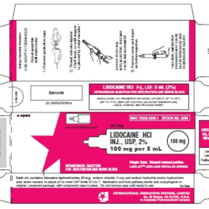 Lidocaine 2% (100mg) / 5 ml prefilled syringe - 10/pack