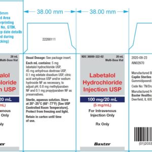 Labetalol 100 mg/20 mL MDV