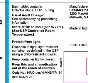 Chlorthalidone 50 mg tablets - 100/btl