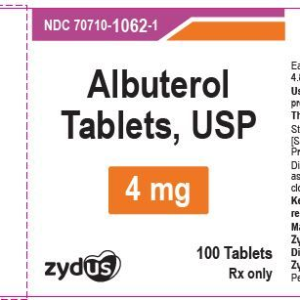 Albuterol Sulfate 4 mg tablets - 100/btl