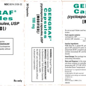 Gengraf 100 mg capsules - 30/pack