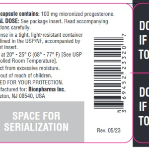 Progesterone 100 mg Capsules - 100/btl