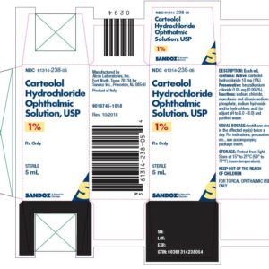 Carteolol Hydrochloride 1% Ophthalmic Solution - 5 mL