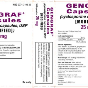 Gengraf 25 mg capsules - 30/pack