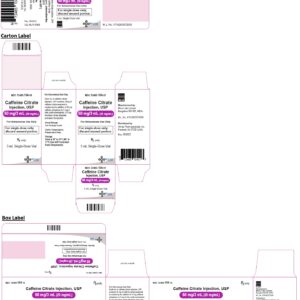 Caffeine Citrate 60mg/3ml Injections - 1 3ml Vial