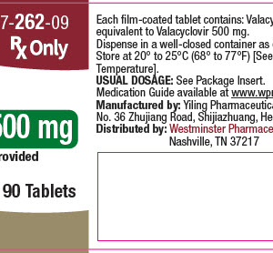 Valacyclovir 500 mg tablets - 90/ btl