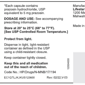 Prazosin 5 mg cap 100 ct