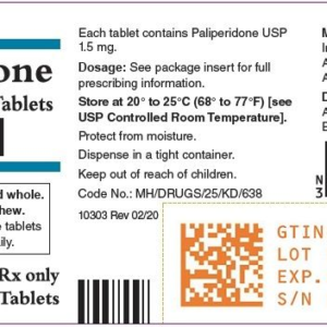 Paliperidone 1.5 mg tablets - 30/ btl