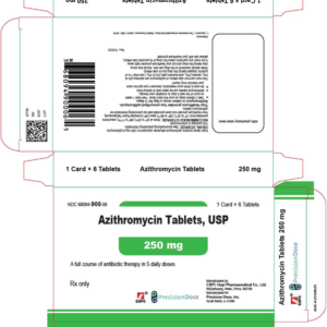 Azithromycin 250 mg tablets - 1x6