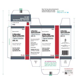 Lidocaine USP, 4% Topical Solution - 50 mL