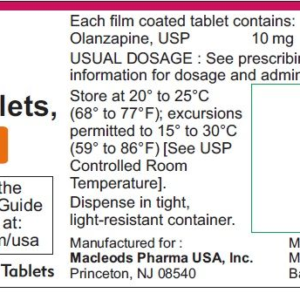 Olanzapine 10mg tablets - 30ct