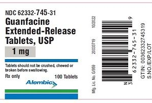 Guanfacine 1mg ER tablets - 100/btl