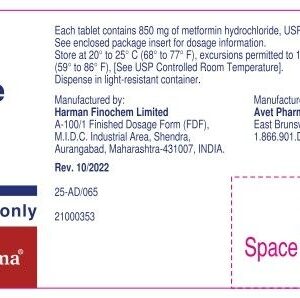 Metformin 850 mg tablets - 100/ btl