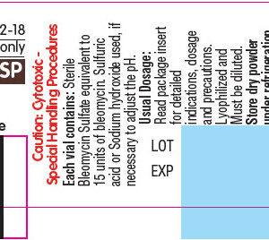 Bleomycin 15 units SDV (Refrigerate)