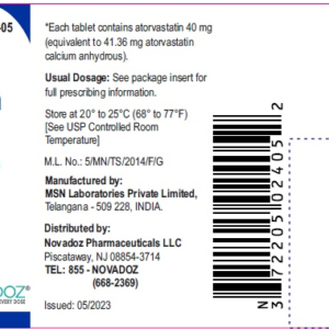 Atorvastatin Calcium 40 mg tablets - 500/btl