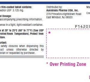 Carvedilol 3.125 mg Tablets - 100/Btl