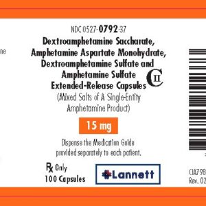 Amphetamine Mixed Salts 15 mg ER Capsules - 100/ btl (C-II)