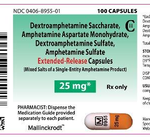 Amphetamine Mixed Salts 25 mg ER Capsules - 100/btl (C-II)