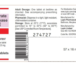 Zolpidem Tartrate E.R. 12.5 mg tablets - 100ct (C-IV)
