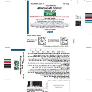 Alendronate Sodium 70 mg tablets - 4 UD