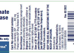 Lithium Carbonate ER 300mg tablets - 100ct