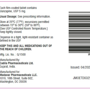 Olanzapine 5mg tablets - 1000ct
