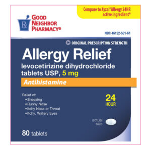 GNP Allergy Relief Levocetirizine Dihydrochloride 5mg tablets - 80ct