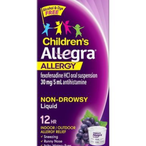 Allegra OTC Child 12hr 30mg Suspension Grape 4oz bottle