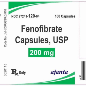 Fenofibrate 200 mg capsule 100 ct