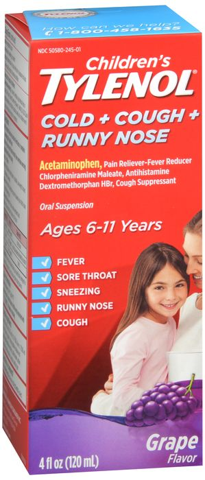 Tylenol Child Cold+Cough+Runny Nose Oral Suspension Grape - 4 fl oz