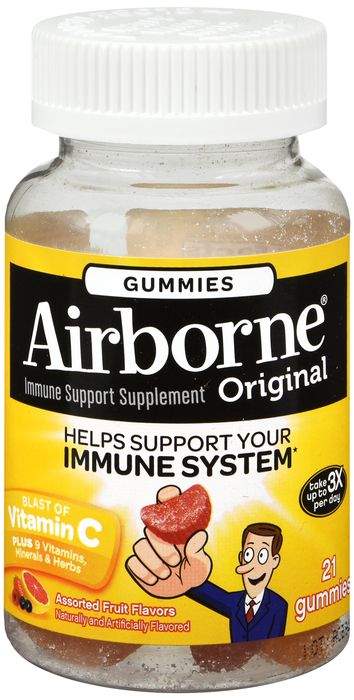 Airborne Gummies Assorted Fruit - 21ct