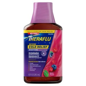 Theraflu Severe Cole Nighttime Berry Liquid - 8.3 oz