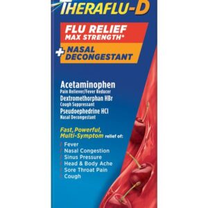 Theraflu-D Max Flu Relief + Nasal Decongestant 60mg Day PSE Syrup - 8 oz