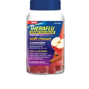 Theraflu Severe Cold NightTime Apple Chewables - 20ct
