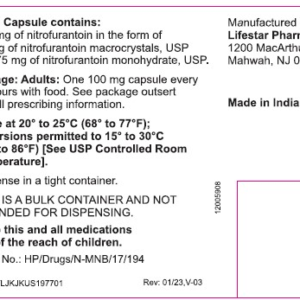 Nitrofurantoin (Monohydrate/Macrocrystals) 100 mg Capsules - 100/ct