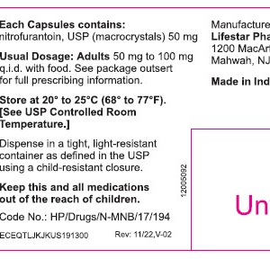 Nitrofurantoin 50mg Capsules - 100ct