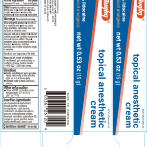 Rugby 4% Lidocaine Topical Anesthetic Cream .53 oz tube