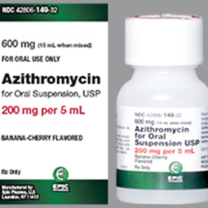 Azithromycin 200 mg per 5 mL Oral Susp. - 15 mL (600 mg)