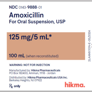 Amoxicillin 125mg-5ml Oral Suspension 100ml bottle