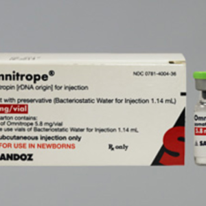 Omnitrope (somatropin) 5.8 mg/vial - 8 Vials (refrigerate)