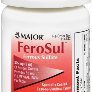 Ferrous Sulfate 325mg Tablets - 100ct Major