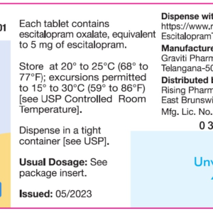 Escitalopram 5 mg tablets - 100ct