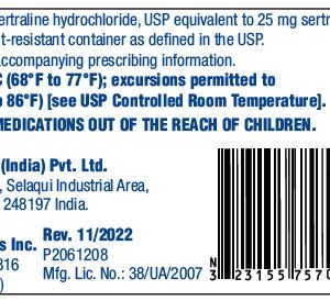Sertraline HCL 25 mg tablets -90/ btl