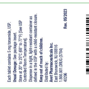 Torsemide 5mg tabs - 100/btl